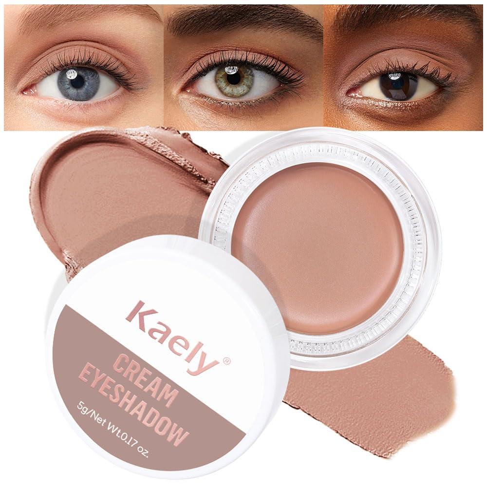 Kaely Cream Single Eyeshadow Makeup, Golden Tan Antique Rose Shimmer Highly Pigmented Monochrome Eye Shadow Pallette, Waterproof Natural Mini Eyeshadow Brightener, sombras en crema para ojos, R02