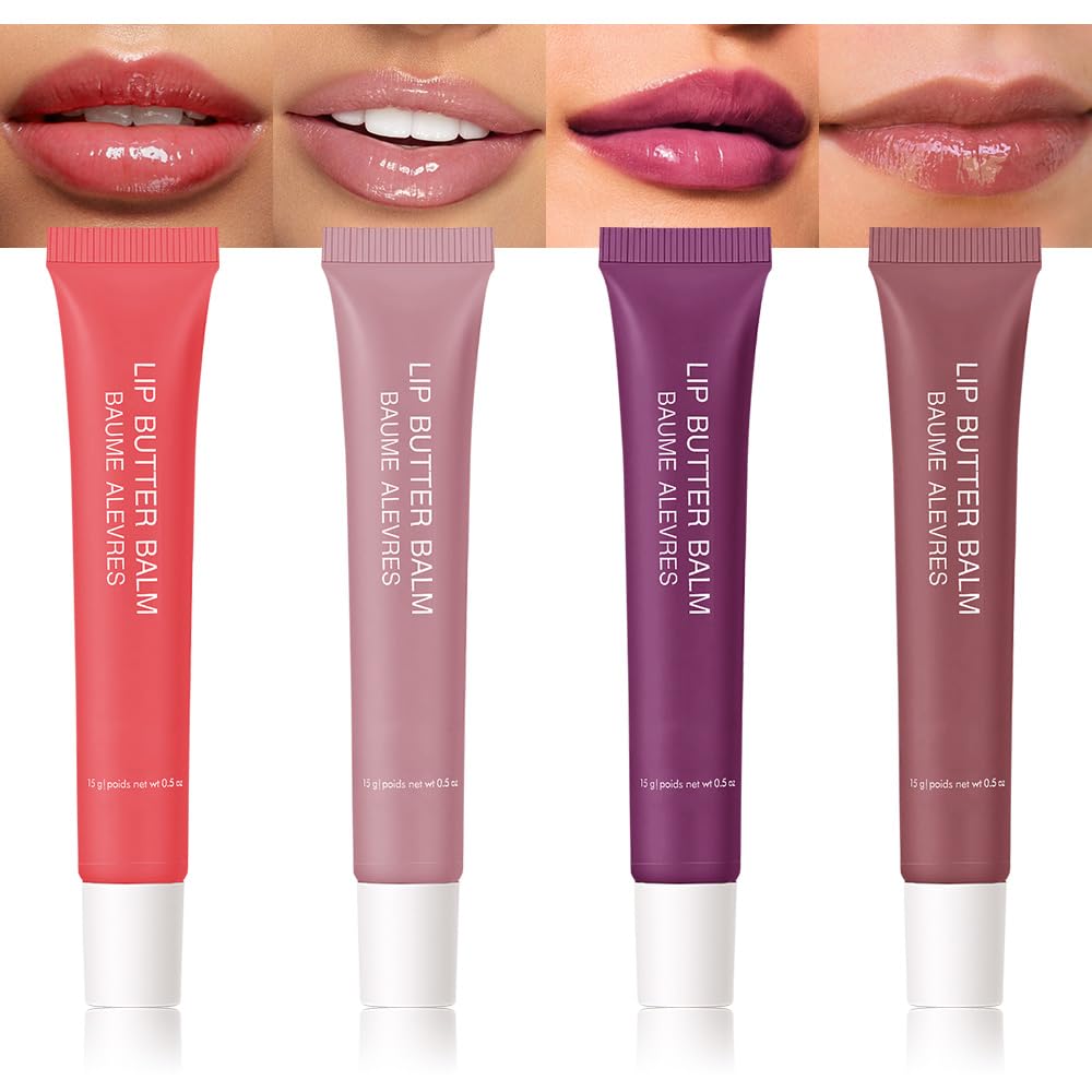 Tinted Lip Balm Serum Makeup, Squeeze Hydrating Tint Lips Balms Serum Cosmetic, Women Care Glossy Nourishing Plumping Lip Stain Gloss Lipstick, Suitable for dry lips, Long-Lasting Color 08