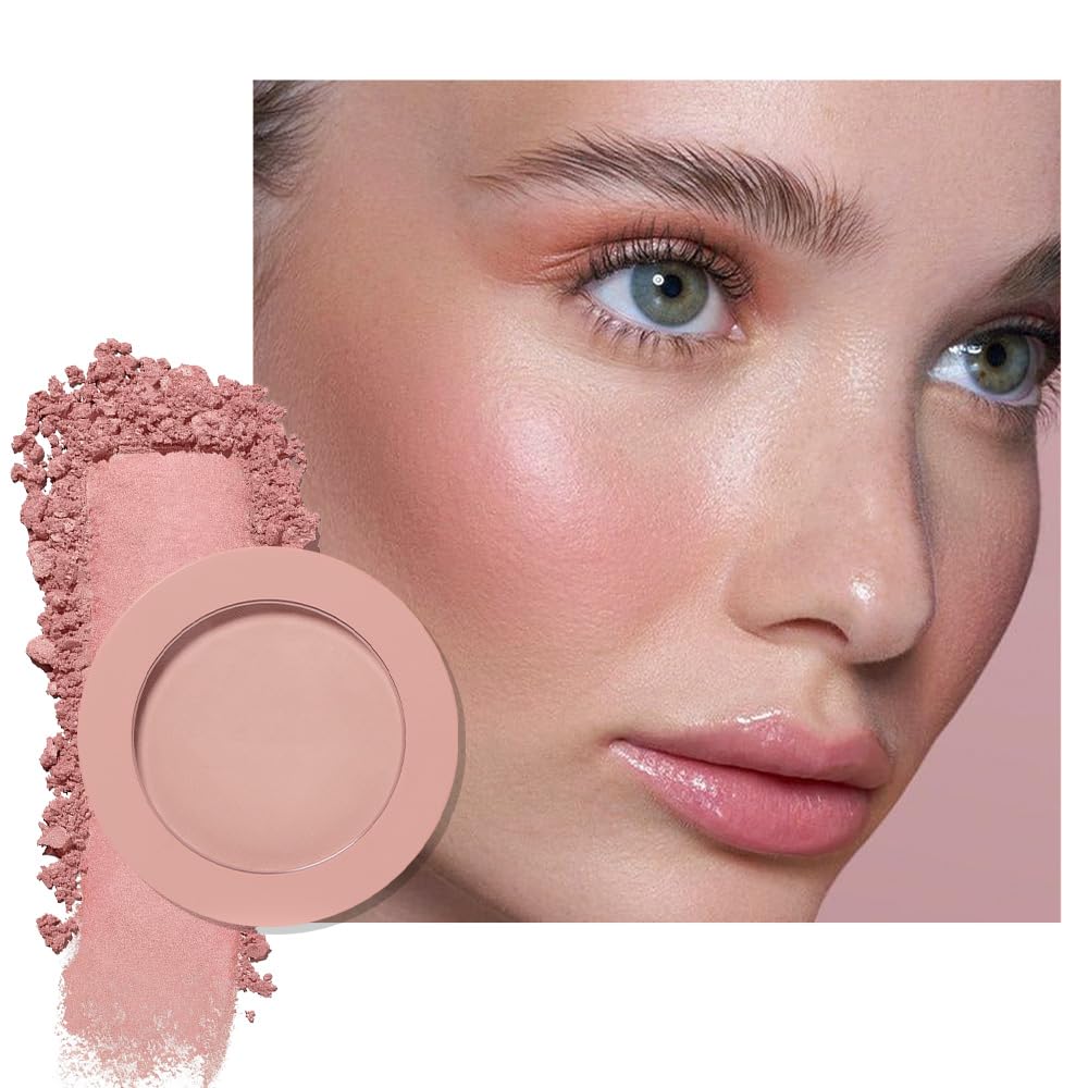 Single Soft Rose Pink Matte Powder Blush Palette Face Makeup, Blush for Looks Younger Cheeks, Monochrome Cream Blushes Lightweight Long Lasting, Blush for Women All Skin Tones Paleta de, 01