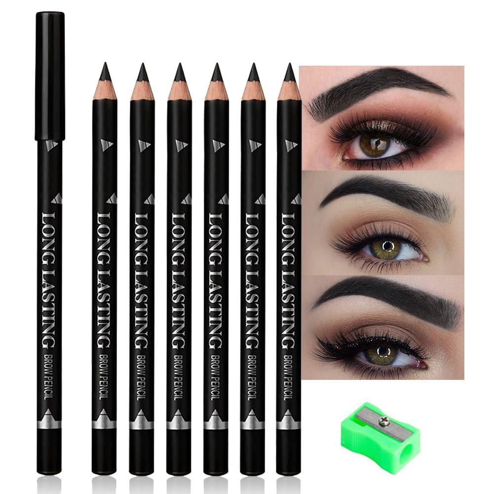 Eyebrow pencil black, wooden hard-core eyebrow pencils, eyebrow pencil Black, eyebrow and eyeliner pencils, waterproof and sweat-proof, beginner makeup eyebrow pencil, Black eyeliner pencils
