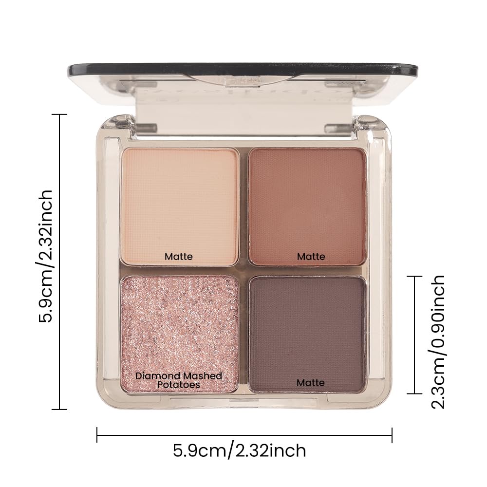 6 Colors Mini Naked Eyeshadow Makeup Palette, Neutral Nude Eye Shadow, Pink&Purple& Brown Matte Make Up Pallet with Mirror Highly Pigmented Long Lasting Waterproof Travel Size Gift Kit (Pink)