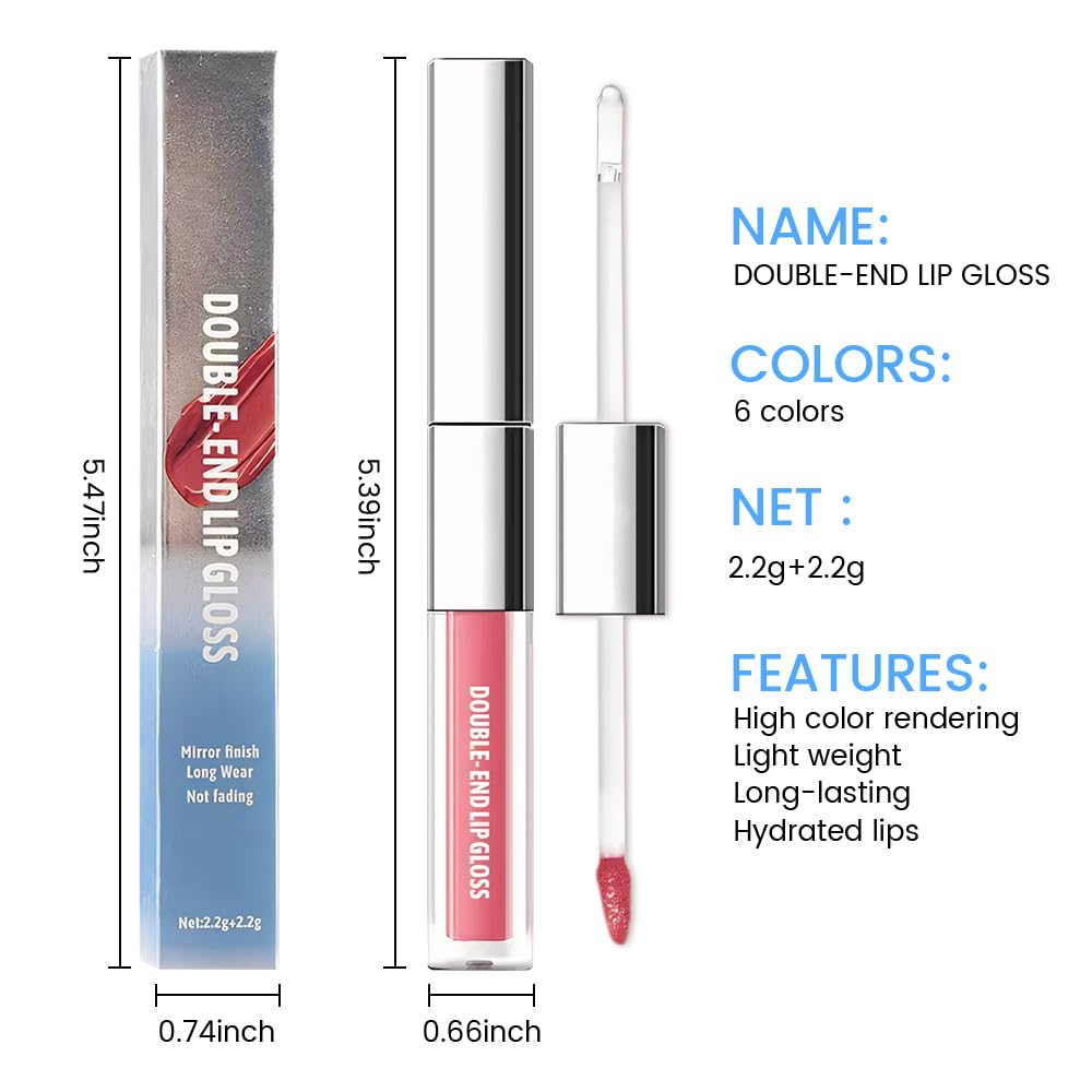 2-in-1 Matte Liquid Lipstick & Clear Lip Gloss, Long Lasting Waterproof Smudge Proof 24 Hour Lip Color Stain, Non Stick & Non Fading,Vegan Matte Makeup Lip Stain for Women,Warm Orange Brown #01