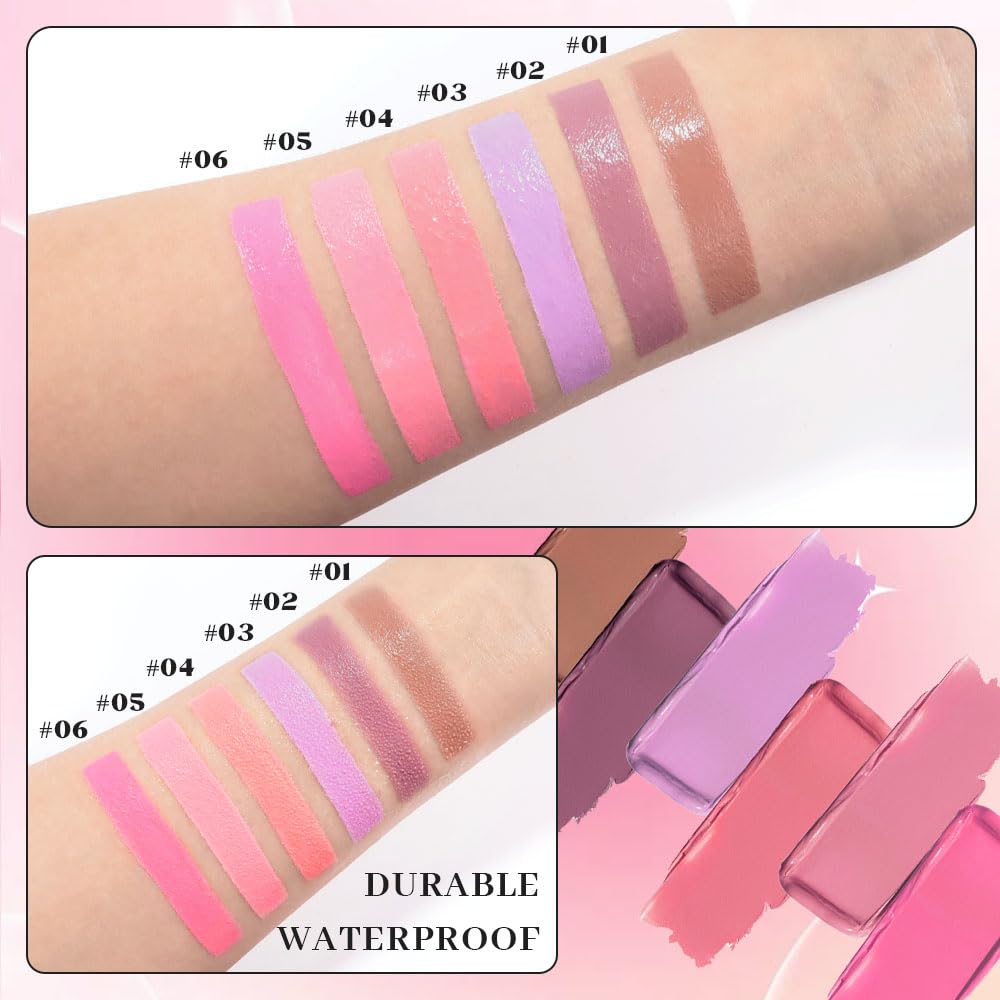 Hot Pink Cream Blush on Face for Women Cheeks Makeup Palettes, Matte Single Pink Creamy Blushes for Cheek and Contour Highlighter Make up Palette, Natural, Vegan & Cruelty-Free, #06