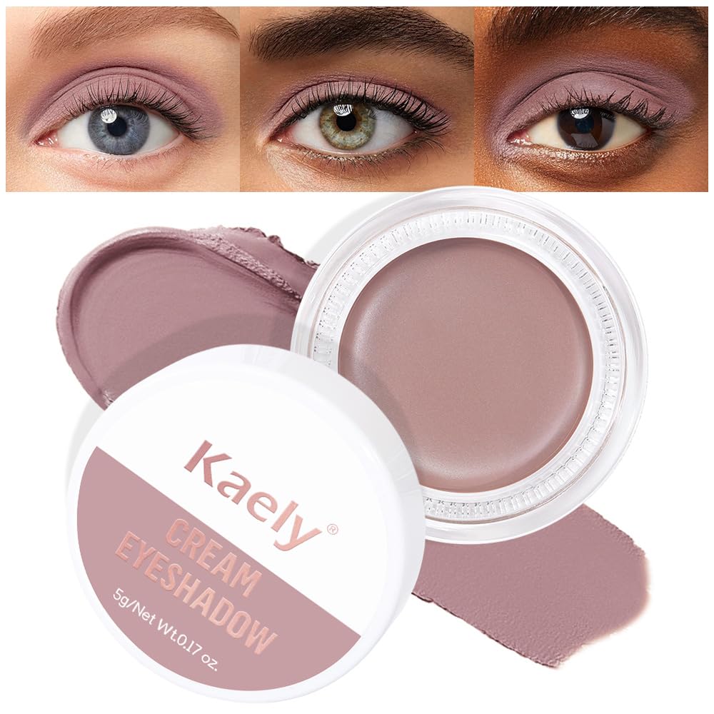 Kaely Cream Single Eyeshadow Makeup, Golden Tan Antique Rose Shimmer Highly Pigmented Monochrome Eye Shadow Pallette, Waterproof Natural Mini Eyeshadow Brightener, sombras en crema para ojos, R02