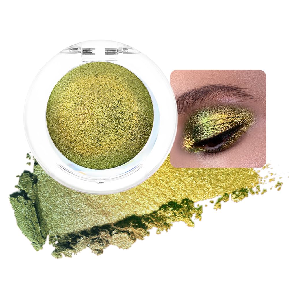 evpct Pearl White Glitter Holographic Iridescent Sparkly Eyeshadow Palette Makeup, White Pink Shimmer Glitter Loose Powder Single Eyeshadow Palette, Chameleon Multichrome Eye shadow Makeup Highlighter