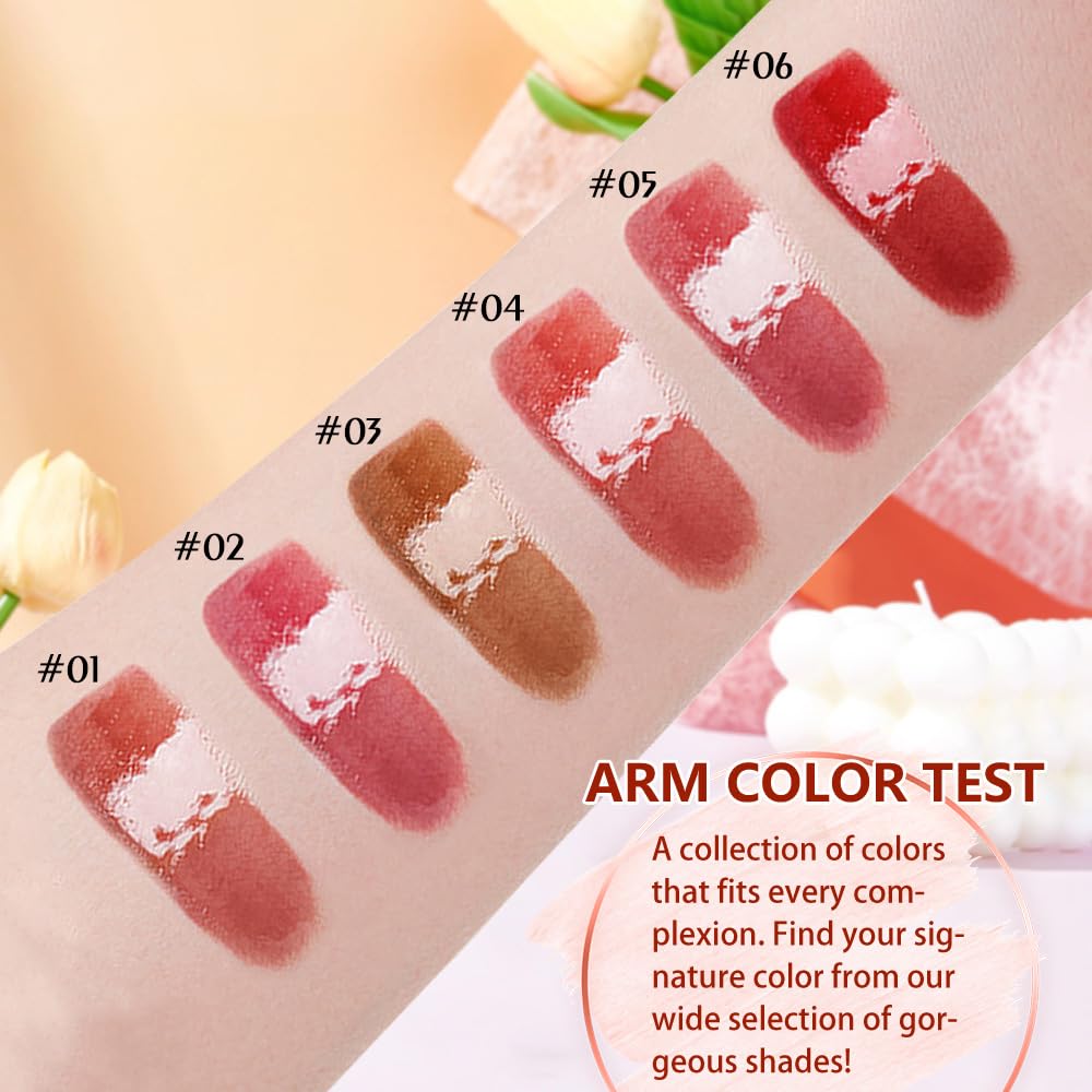 2-in-1 Matte Liquid Lipstick & Clear Lip Gloss, Long Lasting Waterproof Smudge Proof 24 Hour Lip Color Stain, Non Stick & Non Fading,Vegan Matte Makeup Lip Stain for Women,Warm Orange Brown #01
