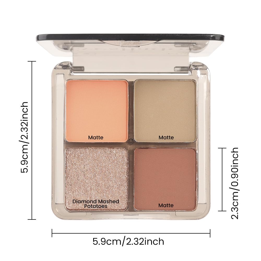 6 Colors Mini Naked Eyeshadow Makeup Palette, Neutral Nude Eye Shadow, Pink&Purple& Brown Matte Make Up Pallet with Mirror Highly Pigmented Long Lasting Waterproof Travel Size Gift Kit (Pink)