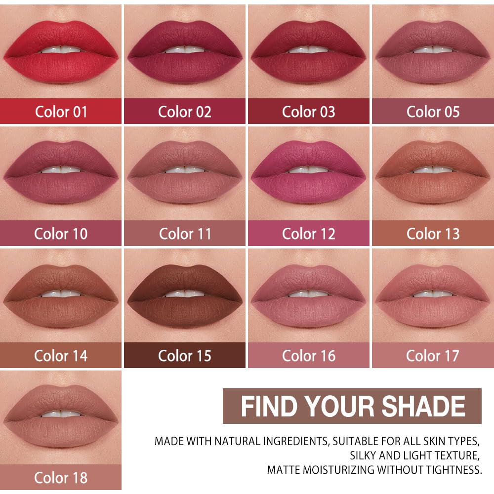 Kaely Dark Brown Gradient Matte Lip Liner Pencil & Lipstick Crayon Combo for Women, 2in1 Flawless Contour Gradual Ombre Effect Lip Pencil Makeup Waterproof, labiales mate 24 horas originales, 15
