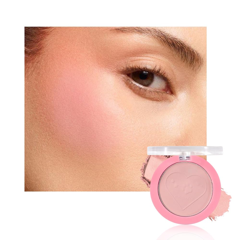 Warm Orange Powder Matte Blush with Mirror – Lightweight Smooth Blendable Baked Blush, Fade & Transfer-Resistant, Natural Matte Finish, Vegan & Cruelty Free, Perfect Makeup Gift for Women #02