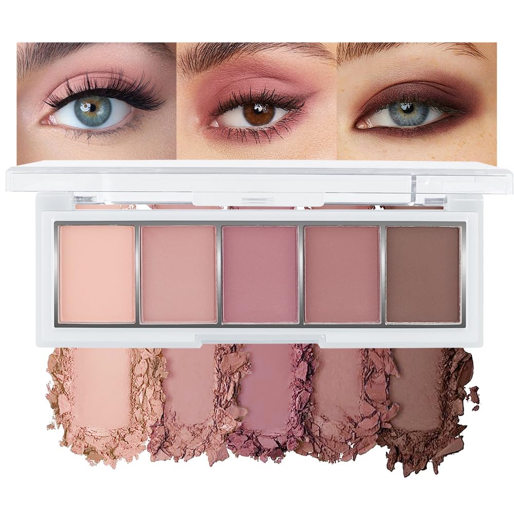Ten Color Pink Brown Series Matte Eyeshadow Makeup Palette, High-Pigment Eye Shadow, Smooth & Blendable, Everyday Velvety Matte Finish Eye Makeup Looks Box, Vegan & Cruelty-Free, 0.35 Oz 04#