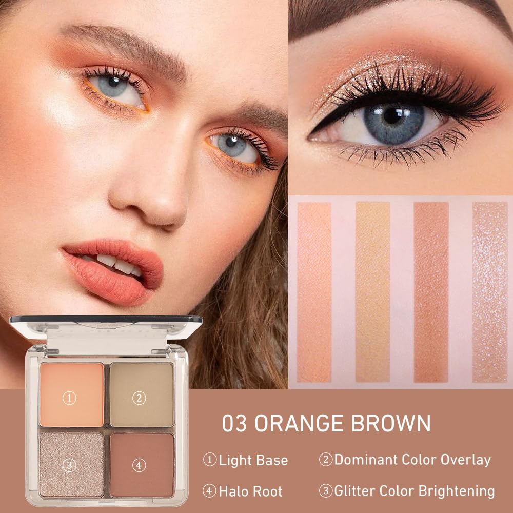 6 Colors Mini Naked Eyeshadow Makeup Palette, Neutral Nude Eye Shadow, Pink&Purple& Brown Matte Make Up Pallet with Mirror Highly Pigmented Long Lasting Waterproof Travel Size Gift Kit (Pink)