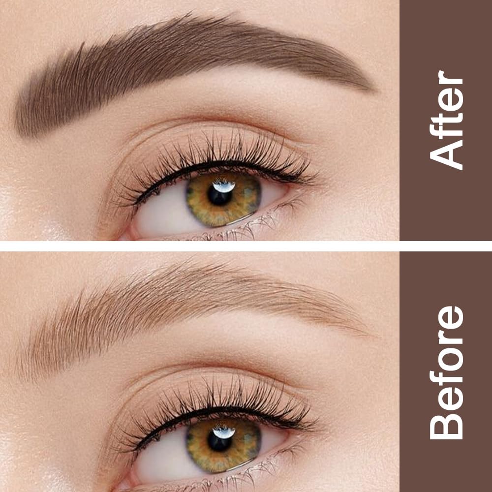 2Pcs-Tinted Thickening Brow Mascara,Brow Fast Sculpt,Waterproof, Transfer-proof, Brush to Fill in Eyebrows and Cover Gray Hairs - Cruelty Free (01# Dark Brown)