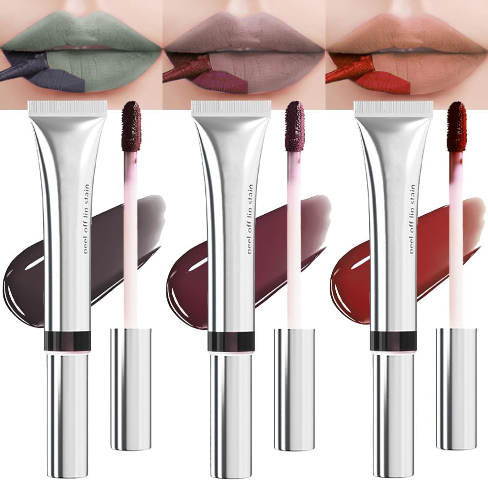evpct Lip Tains Peel off, Peel off Lip Liner Tattoo Lip Stain Tint Gloss Marker Makeup, Long Lasting Waterproof 24 Hours Matte Finish Transfer-proof Pigmented Color Stay Lipsticks, 125 Nude Pink