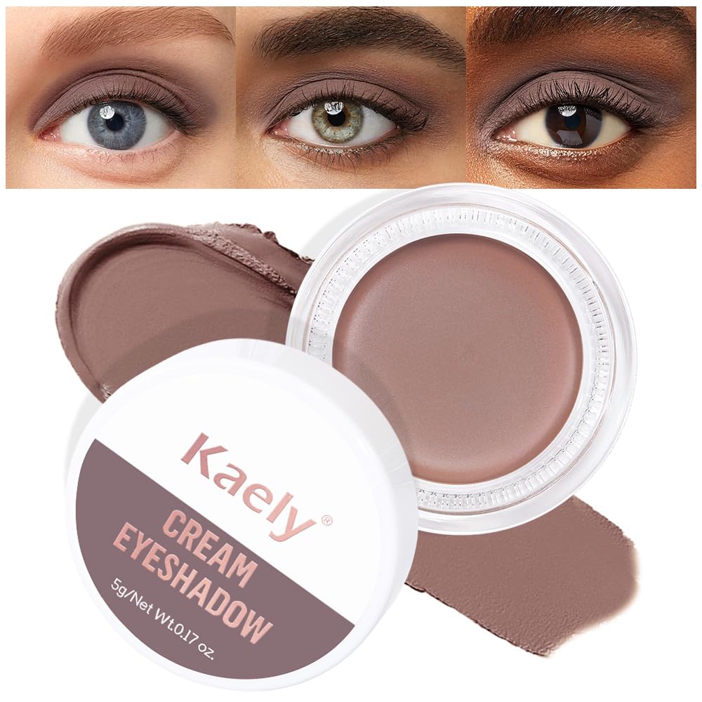 Kaely Cream Single Eyeshadow Makeup, Golden Tan Antique Rose Shimmer Highly Pigmented Monochrome Eye Shadow Pallette, Waterproof Natural Mini Eyeshadow Brightener, sombras en crema para ojos, R02