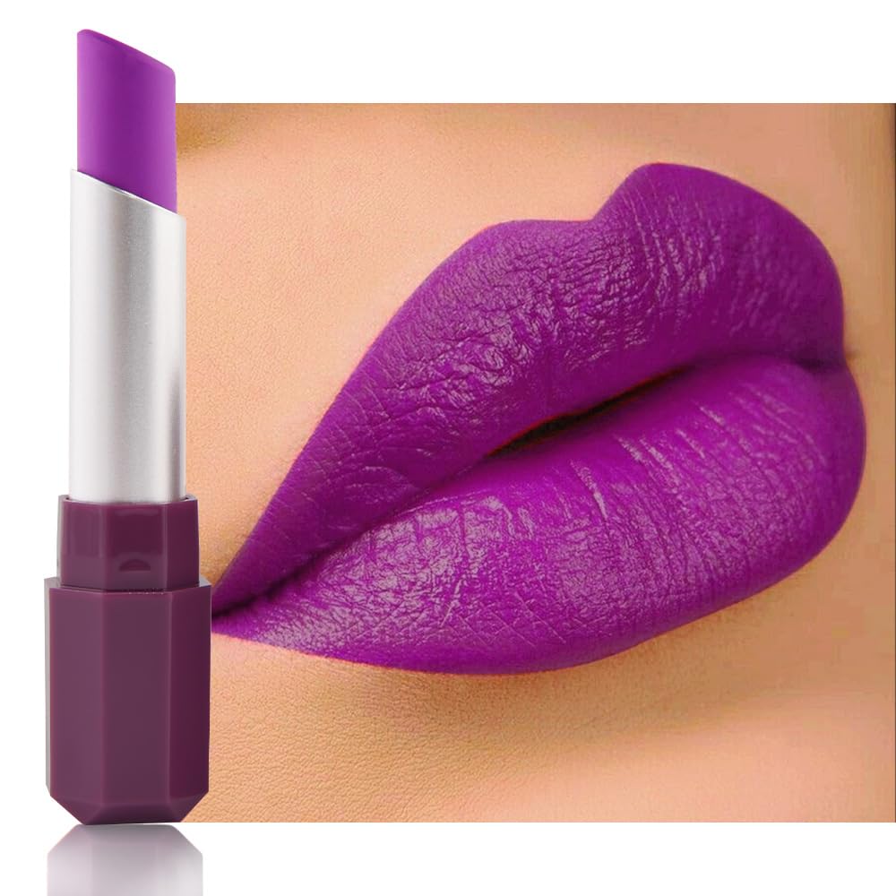 Sky Blue Matte Lipstick - Pigmented Lip Crayon & Face Paint Stick for Women Everyday Halloween Birthday Party Wear, Younger-Looking Lip Makeup, Labial para fiesta de disfraces 16