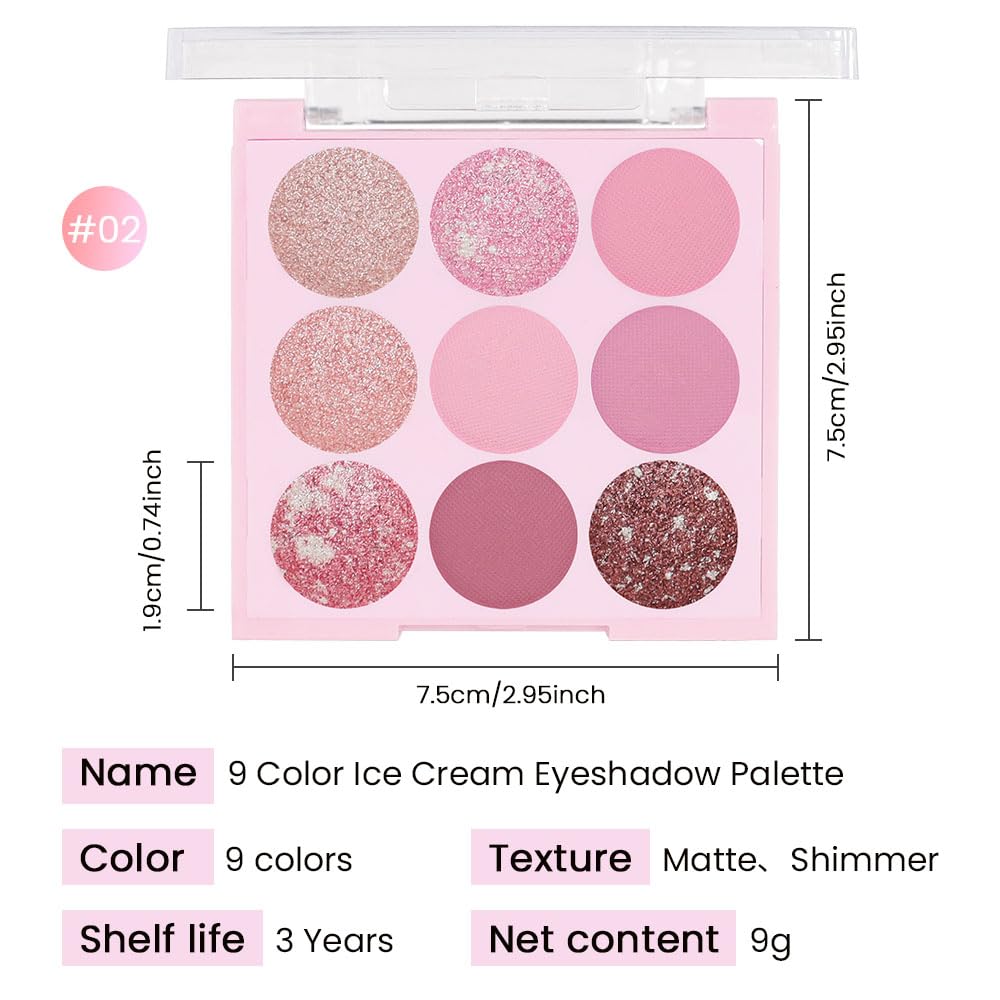 6 Colors Mini Naked Eyeshadow Makeup Palette, Neutral Nude Eye Shadow, Pink&Purple& Brown Matte Make Up Pallet with Mirror Highly Pigmented Long Lasting Waterproof Travel Size Gift Kit (Pink)