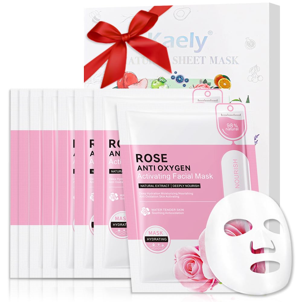 Face Sheet Mask Skincare,Hydrating Spa Face Mask For Sensitive Skin,Moisturize,Nourish for All Skin Types,Natural Skin Care Spa Face Mask for Women Men Girls,Pack of 10