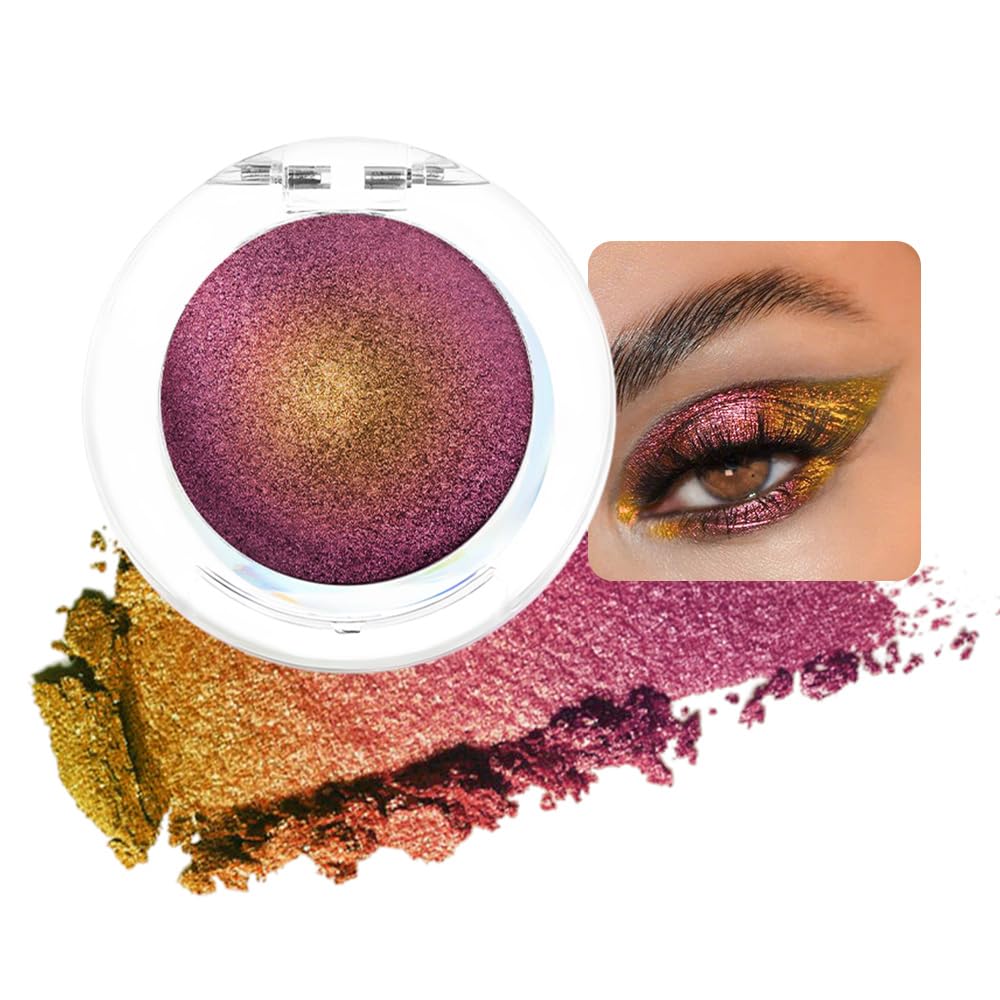 evpct Pearl White Glitter Holographic Iridescent Sparkly Eyeshadow Palette Makeup, White Pink Shimmer Glitter Loose Powder Single Eyeshadow Palette, Chameleon Multichrome Eye shadow Makeup Highlighter