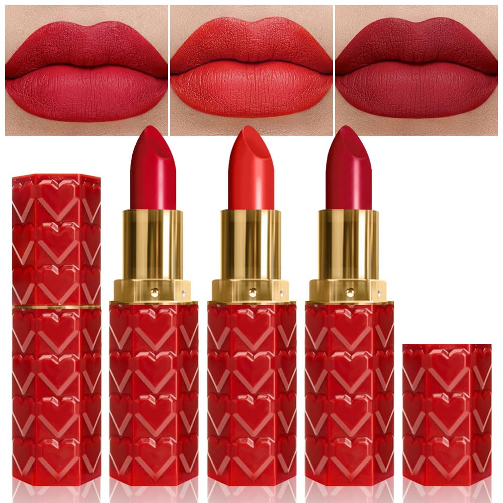 evpct 3Pcs Dark Deep Orange Brown Coffee Nude Matte Lipstick Sets for Women 24 Hour Matt Matte Lipstick Long Lasting Waterproof and Smudge Proof Fall Color Lipstick Shades Dark Brown Lip Liner Set 02