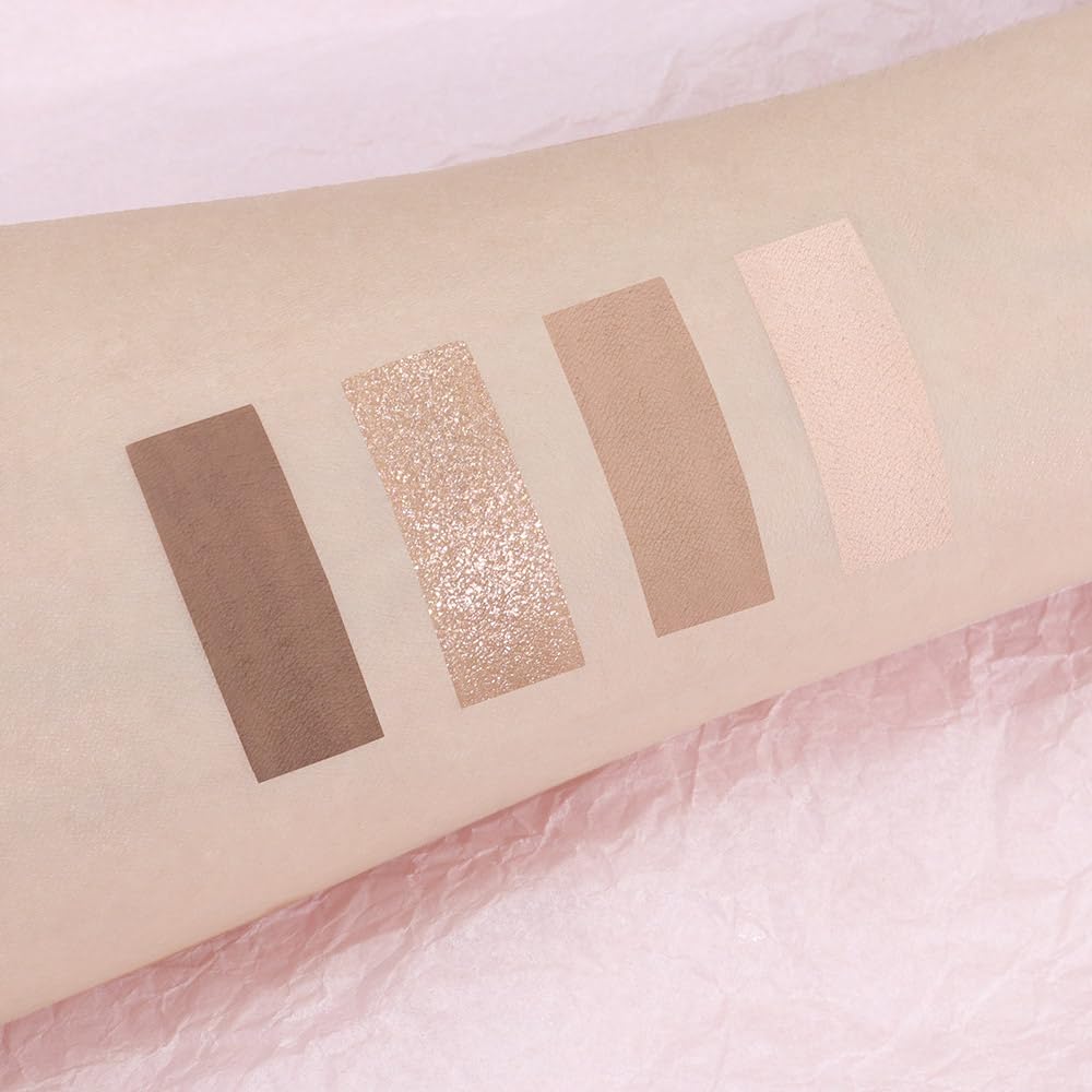 6 Colors Mini Naked Eyeshadow Makeup Palette, Neutral Nude Eye Shadow, Pink&Purple& Brown Matte Make Up Pallet with Mirror Highly Pigmented Long Lasting Waterproof Travel Size Gift Kit (Pink)