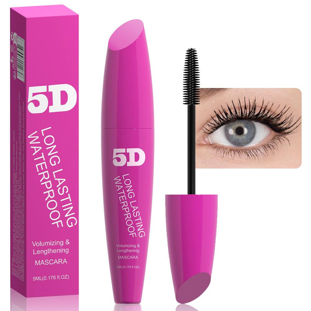 Colored Colorful Waterproof Mascara for Eyelashes Set,Blue White Black Brown Purple Long lasting Charming Voluminous Cruelty Free Vegan Eye Makeup