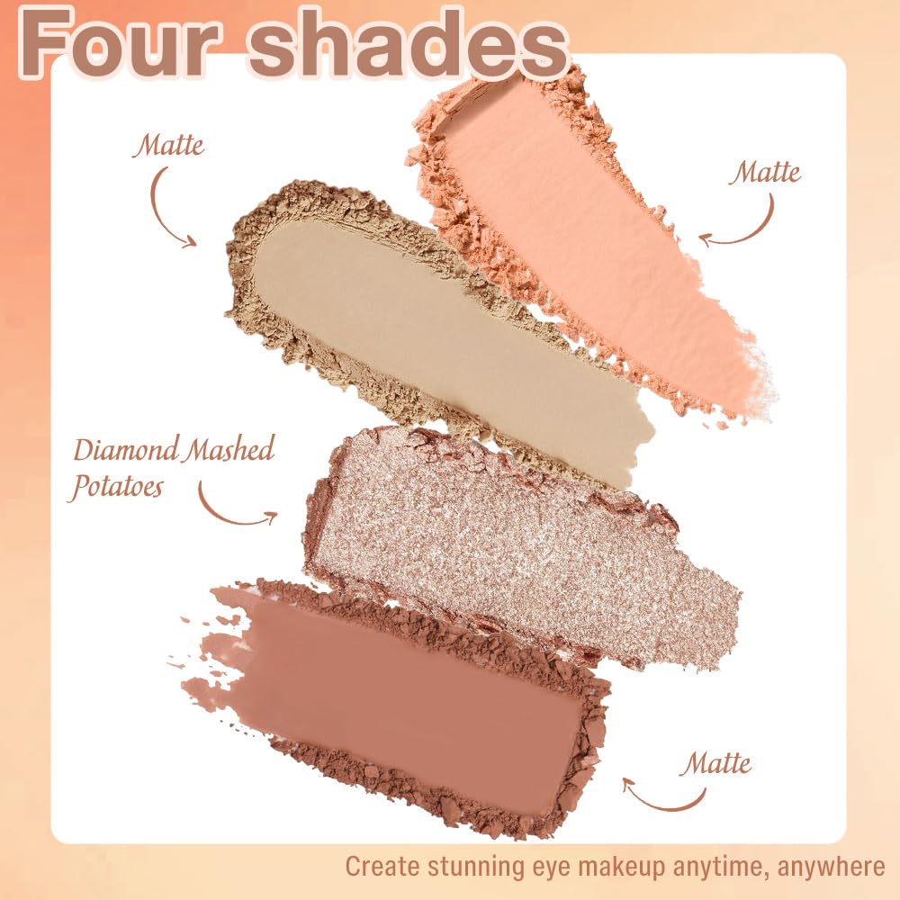 6 Colors Mini Naked Eyeshadow Makeup Palette, Neutral Nude Eye Shadow, Pink&Purple& Brown Matte Make Up Pallet with Mirror Highly Pigmented Long Lasting Waterproof Travel Size Gift Kit (Pink)