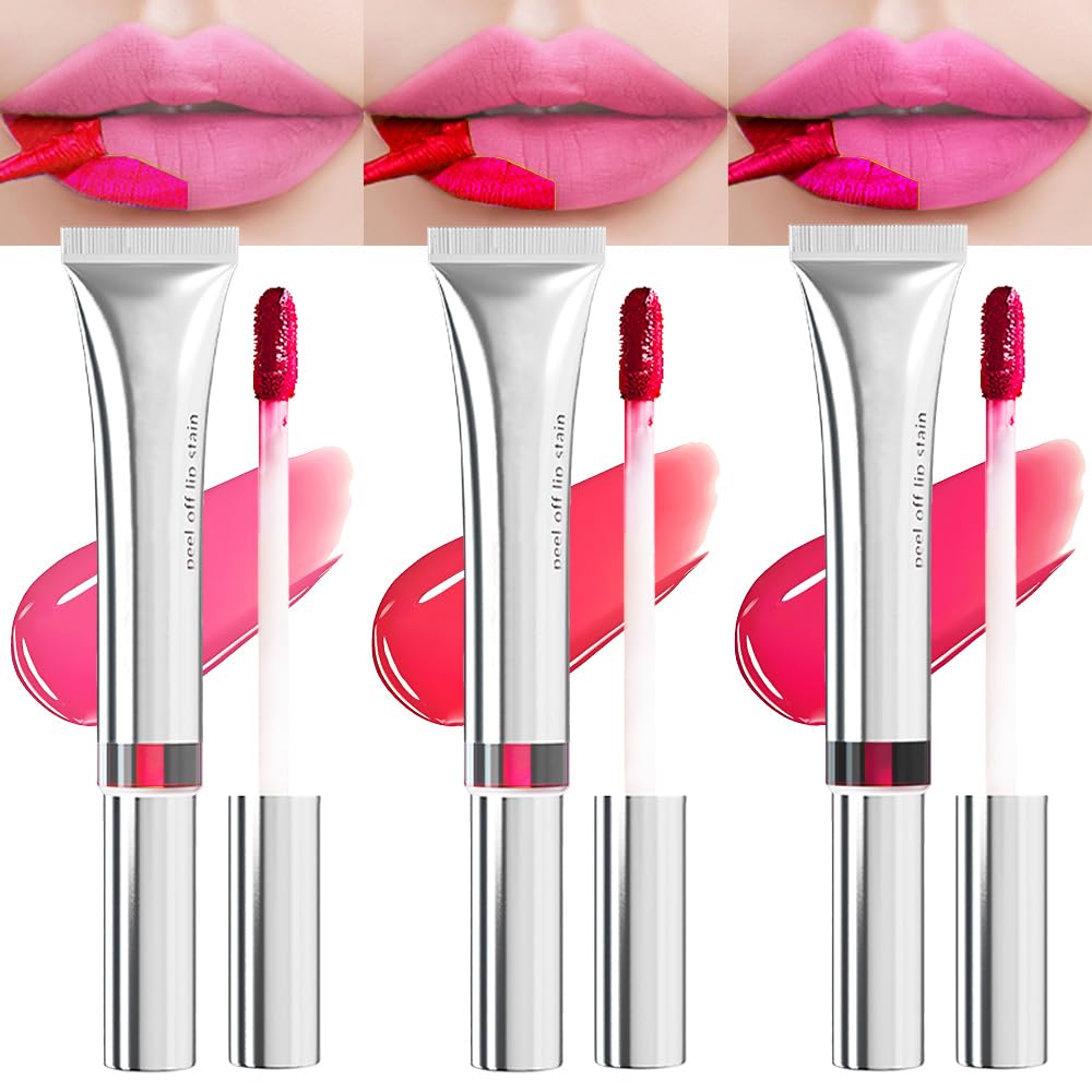 evpct Lip Tains Peel off, Peel off Lip Liner Tattoo Lip Stain Tint Gloss Marker Makeup, Long Lasting Waterproof 24 Hours Matte Finish Transfer-proof Pigmented Color Stay Lipsticks, 125 Nude Pink