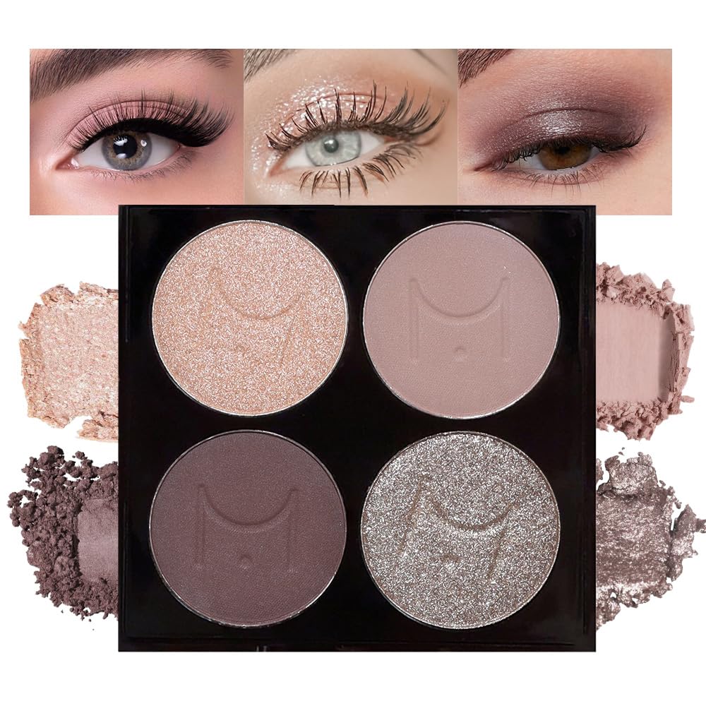 6 Colors Mini Naked Eyeshadow Makeup Palette, Neutral Nude Eye Shadow, Pink&Purple& Brown Matte Make Up Pallet with Mirror Highly Pigmented Long Lasting Waterproof Travel Size Gift Kit (Pink)