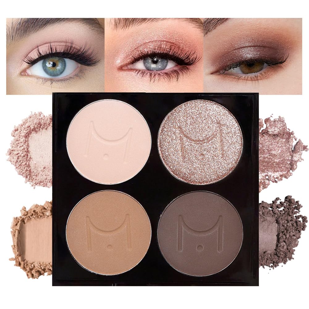 6 Colors Mini Naked Eyeshadow Makeup Palette, Neutral Nude Eye Shadow, Pink&Purple& Brown Matte Make Up Pallet with Mirror Highly Pigmented Long Lasting Waterproof Travel Size Gift Kit (Pink)