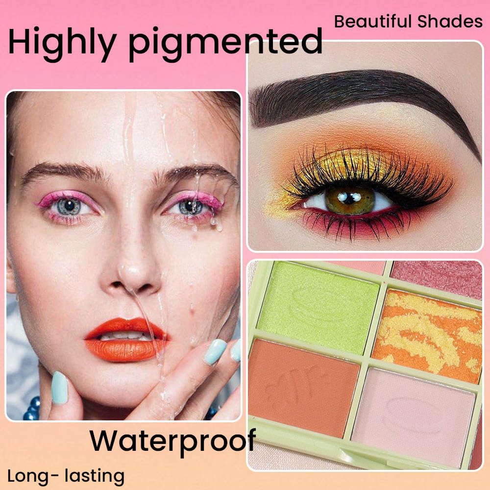 6 Colors Mini Naked Eyeshadow Makeup Palette, Neutral Nude Eye Shadow, Pink&Purple& Brown Matte Make Up Pallet with Mirror Highly Pigmented Long Lasting Waterproof Travel Size Gift Kit (Pink)