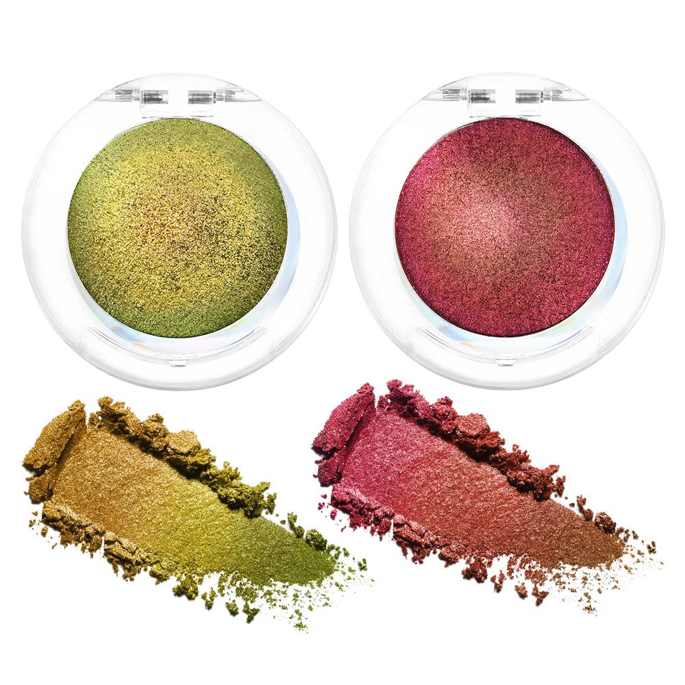 evpct Pearl White Glitter Holographic Iridescent Sparkly Eyeshadow Palette Makeup, White Pink Shimmer Glitter Loose Powder Single Eyeshadow Palette, Chameleon Multichrome Eye shadow Makeup Highlighter