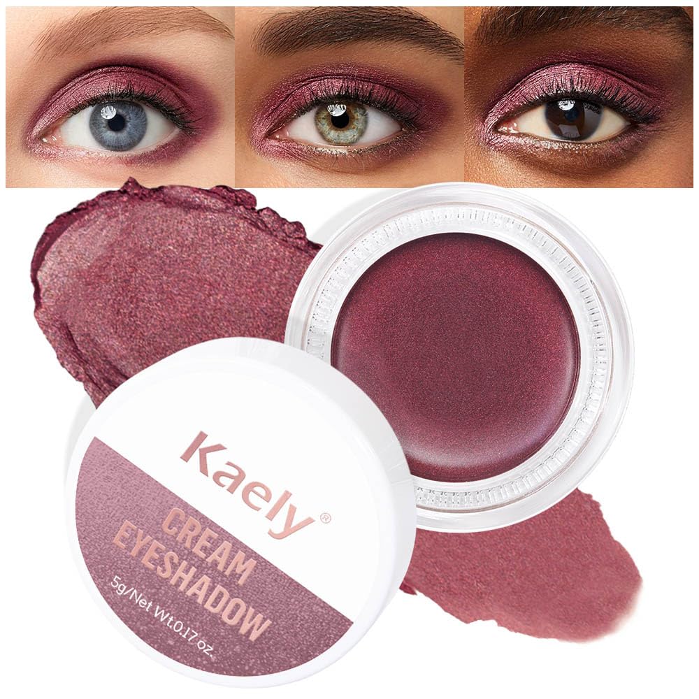 Kaely Cream Single Eyeshadow Makeup, Golden Tan Antique Rose Shimmer Highly Pigmented Monochrome Eye Shadow Pallette, Waterproof Natural Mini Eyeshadow Brightener, sombras en crema para ojos, R02