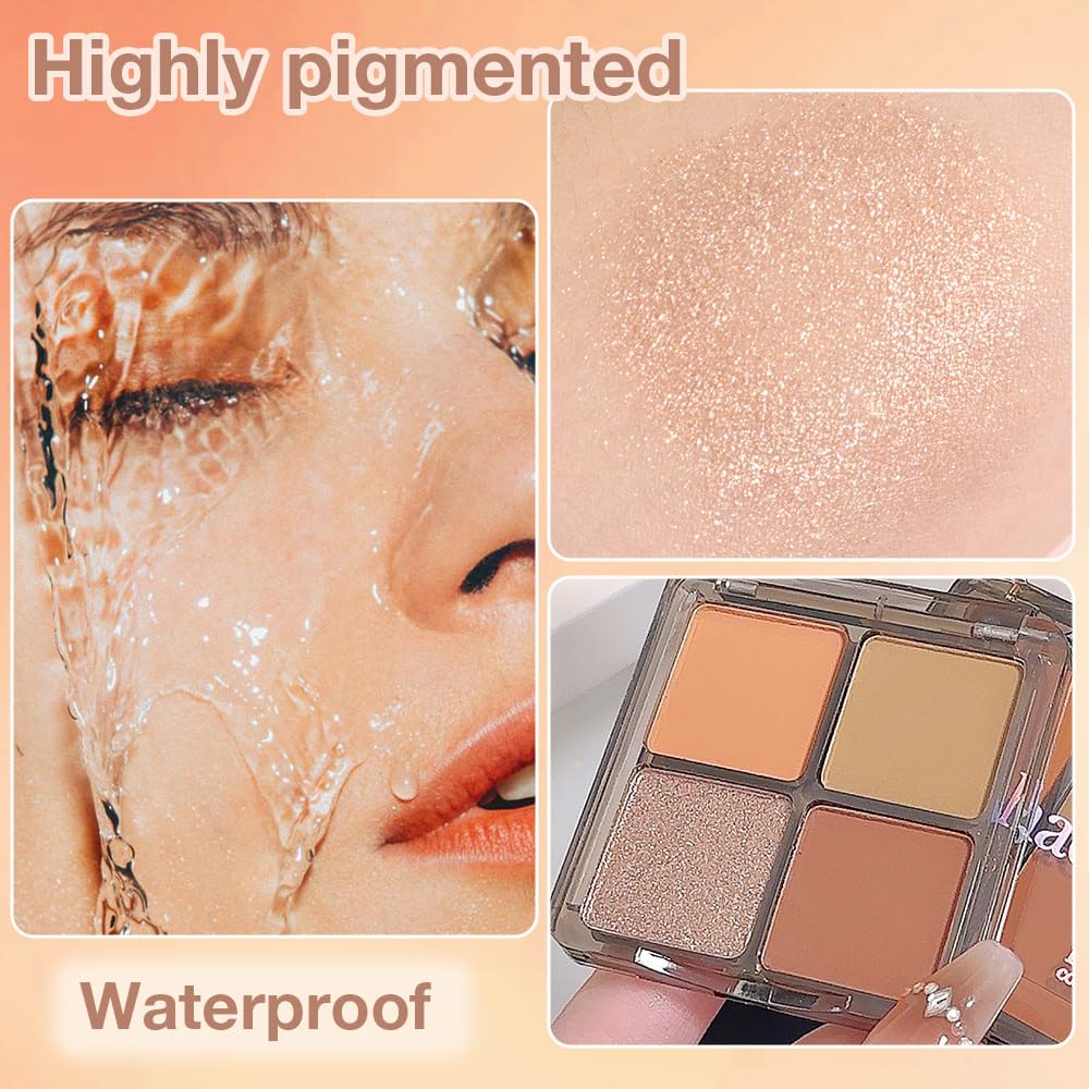 6 Colors Mini Naked Eyeshadow Makeup Palette, Neutral Nude Eye Shadow, Pink&Purple& Brown Matte Make Up Pallet with Mirror Highly Pigmented Long Lasting Waterproof Travel Size Gift Kit (Pink)