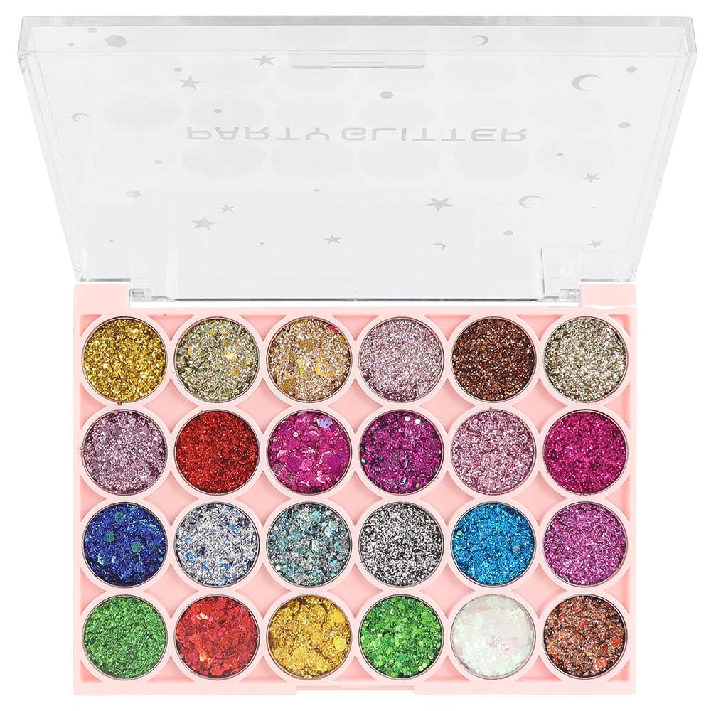 evpct Pearl White Glitter Holographic Iridescent Sparkly Eyeshadow Palette Makeup, White Pink Shimmer Glitter Loose Powder Single Eyeshadow Palette, Chameleon Multichrome Eye shadow Makeup Highlighter