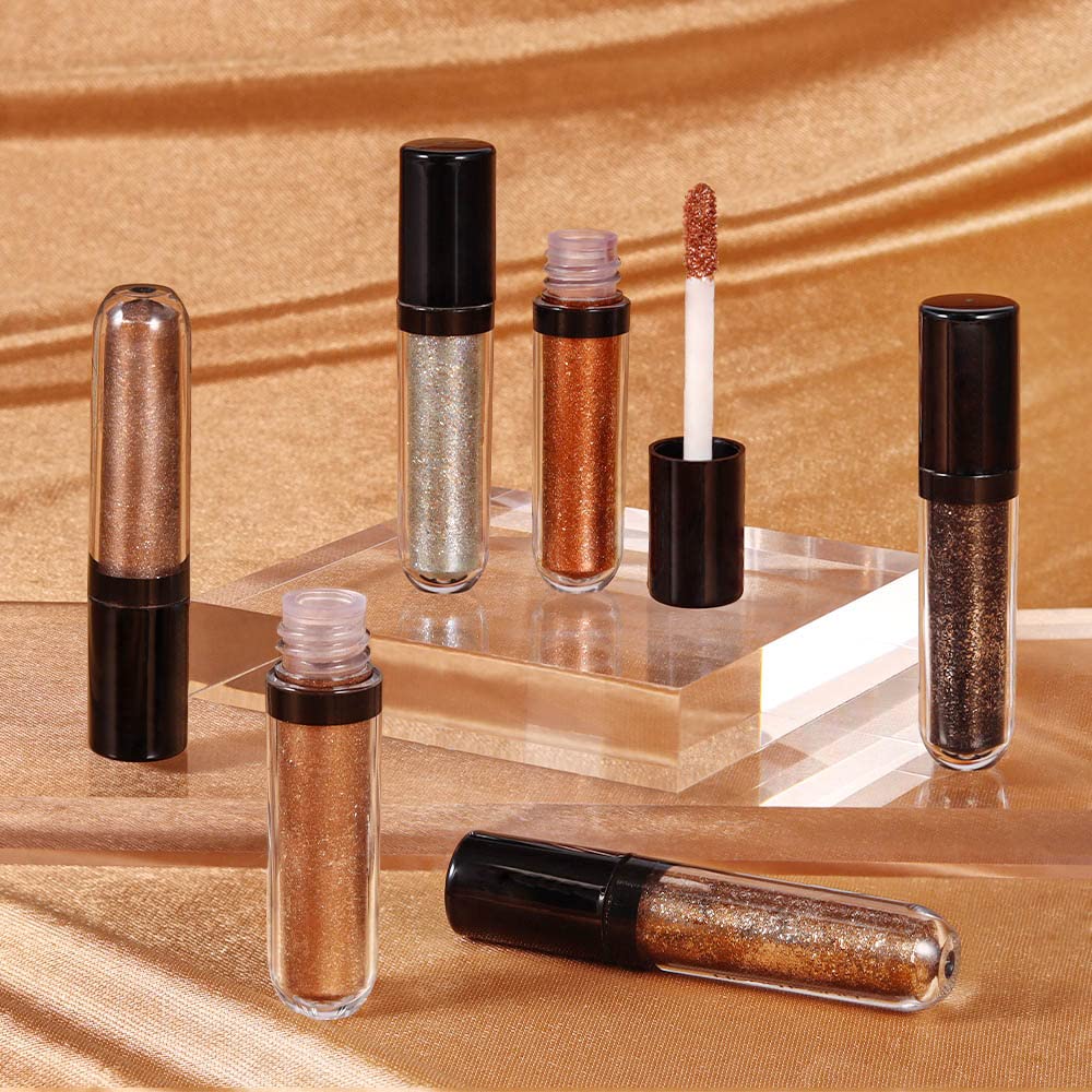 Colorful Liquid Glitter Eyeshadow & Eyeliner Sticks Kit – Korean Shimmer Metallic Eye Makeup, Quick-Drying & Waterproof, Vegan & Cruelty-Free, Silver Brown Pink Gold Sparkle sombras de ojos