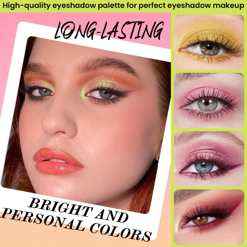 6 Colors Mini Naked Eyeshadow Makeup Palette, Neutral Nude Eye Shadow, Pink&Purple& Brown Matte Make Up Pallet with Mirror Highly Pigmented Long Lasting Waterproof Travel Size Gift Kit (Pink)