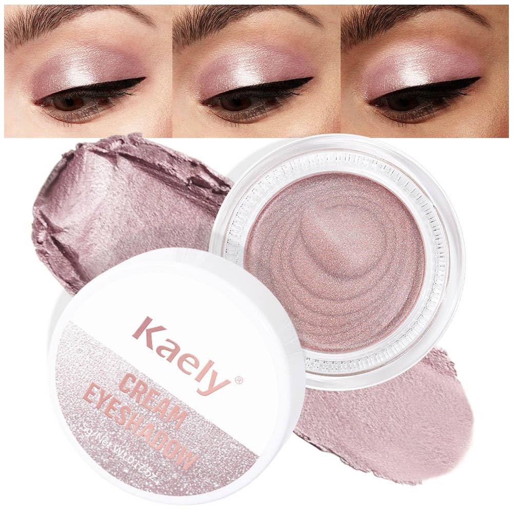 Kaely Cream Single Eyeshadow Makeup, Golden Tan Antique Rose Shimmer Highly Pigmented Monochrome Eye Shadow Pallette, Waterproof Natural Mini Eyeshadow Brightener, sombras en crema para ojos, R02