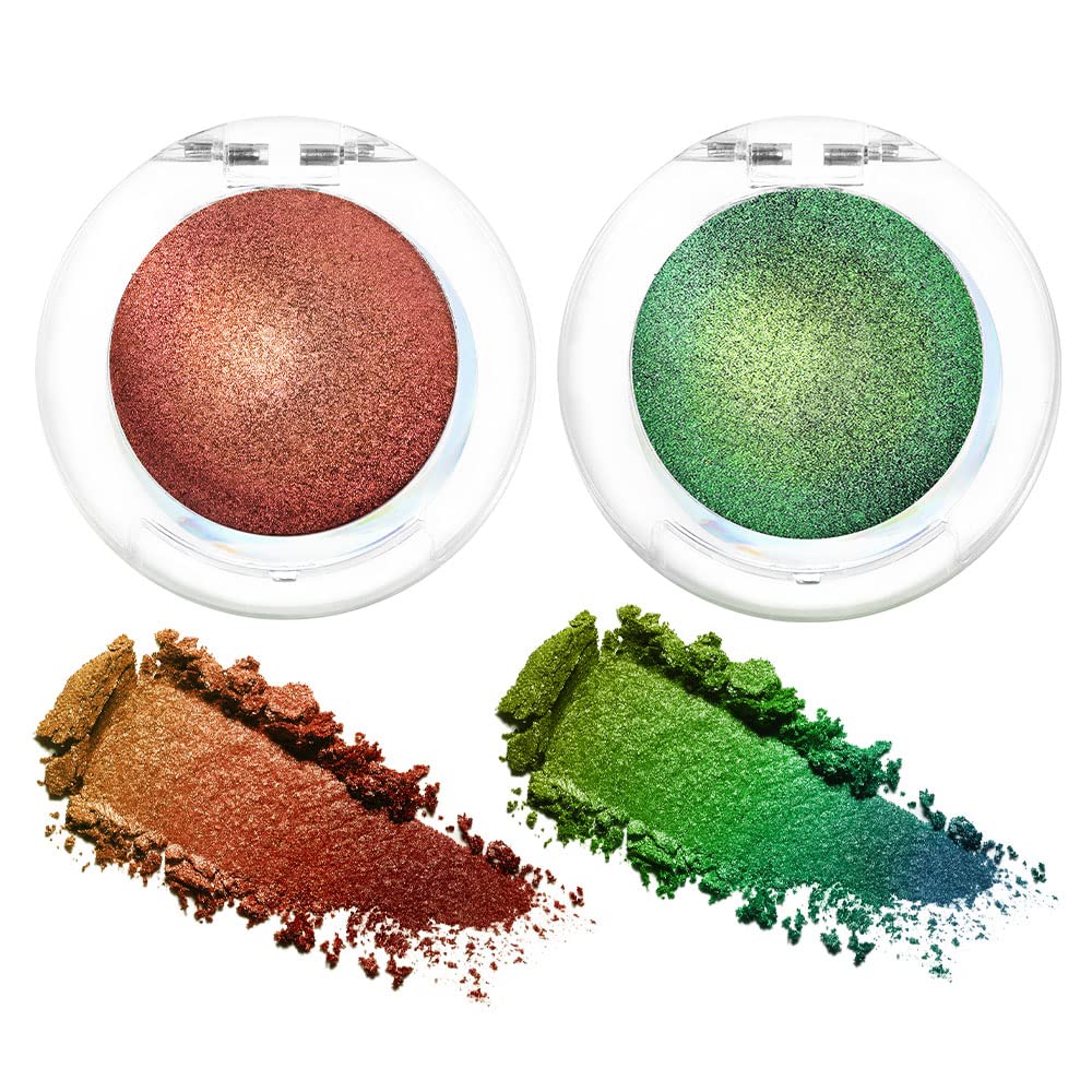 evpct Pearl White Glitter Holographic Iridescent Sparkly Eyeshadow Palette Makeup, White Pink Shimmer Glitter Loose Powder Single Eyeshadow Palette, Chameleon Multichrome Eye shadow Makeup Highlighter
