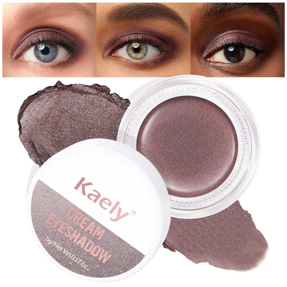 Kaely Cream Single Eyeshadow Makeup, Golden Tan Antique Rose Shimmer Highly Pigmented Monochrome Eye Shadow Pallette, Waterproof Natural Mini Eyeshadow Brightener, sombras en crema para ojos, R02