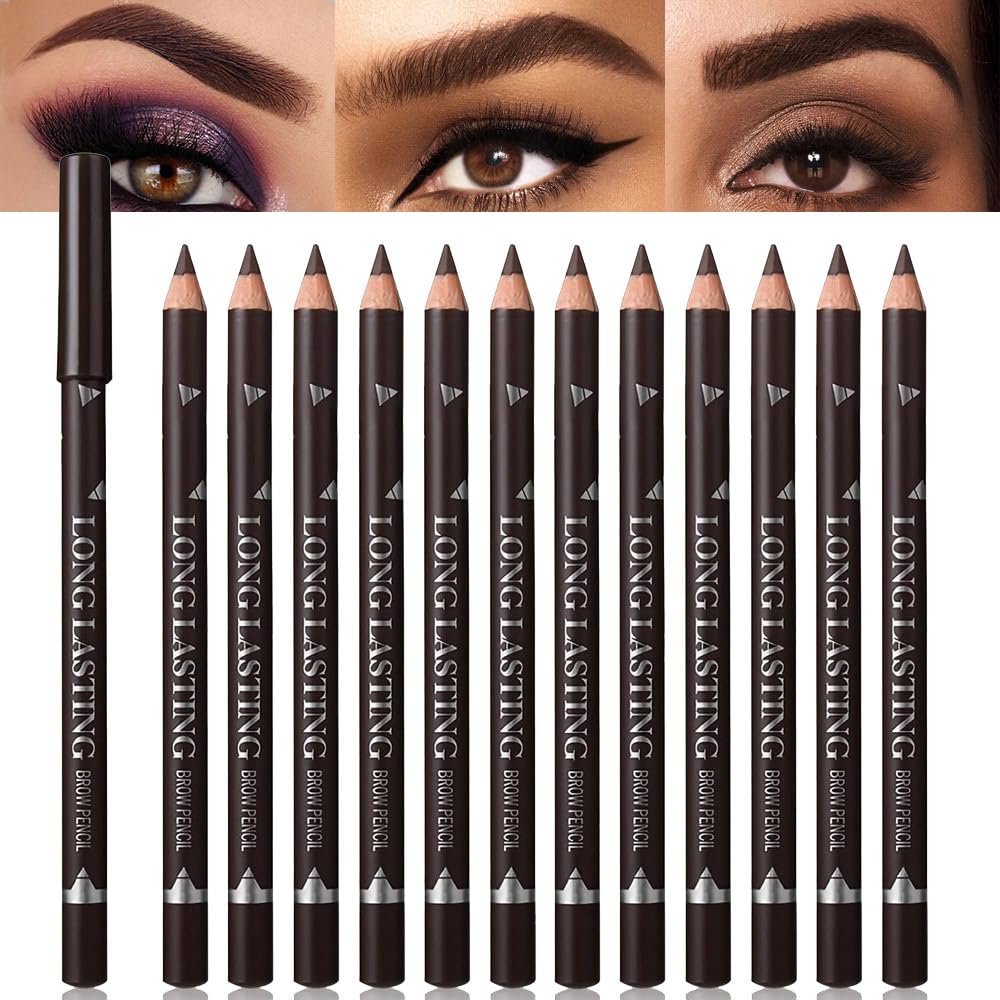 Eyebrow pencil black, wooden hard-core eyebrow pencils, eyebrow pencil Black, eyebrow and eyeliner pencils, waterproof and sweat-proof, beginner makeup eyebrow pencil, Black eyeliner pencils