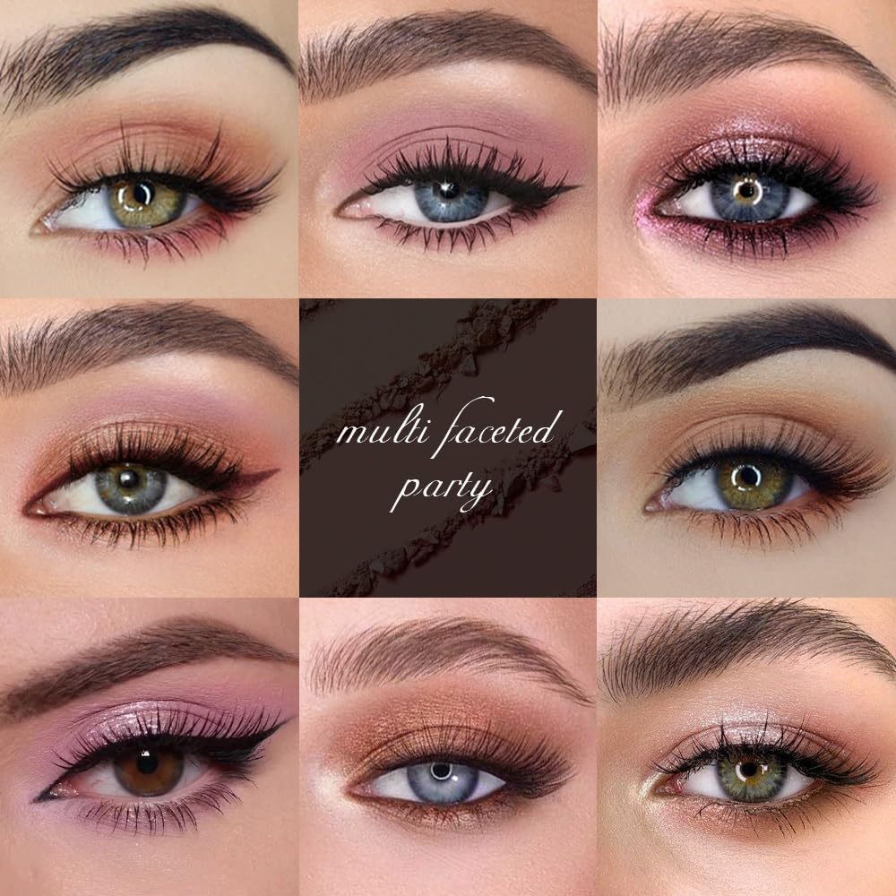 6 Colors Mini Naked Eyeshadow Makeup Palette, Neutral Nude Eye Shadow, Pink&Purple& Brown Matte Make Up Pallet with Mirror Highly Pigmented Long Lasting Waterproof Travel Size Gift Kit (Pink)