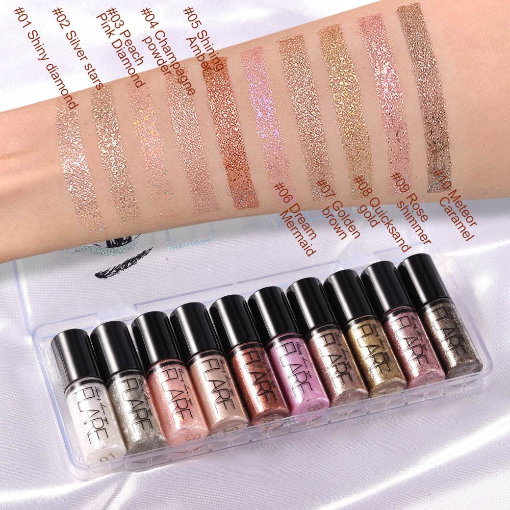 Colorful Liquid Glitter Eyeshadow & Eyeliner Sticks Kit – Korean Shimmer Metallic Eye Makeup, Quick-Drying & Waterproof, Vegan & Cruelty-Free, Silver Brown Pink Gold Sparkle sombras de ojos