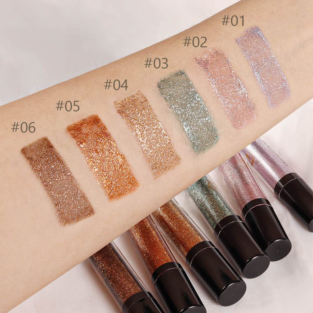 Colorful Liquid Glitter Eyeshadow & Eyeliner Sticks Kit – Korean Shimmer Metallic Eye Makeup, Quick-Drying & Waterproof, Vegan & Cruelty-Free, Silver Brown Pink Gold Sparkle sombras de ojos