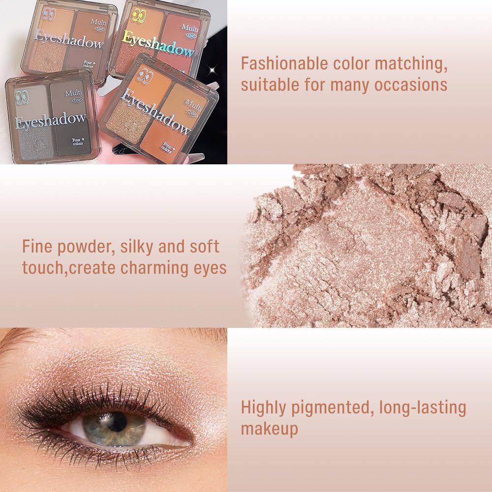 6 Colors Mini Naked Eyeshadow Makeup Palette, Neutral Nude Eye Shadow, Pink&Purple& Brown Matte Make Up Pallet with Mirror Highly Pigmented Long Lasting Waterproof Travel Size Gift Kit (Pink)