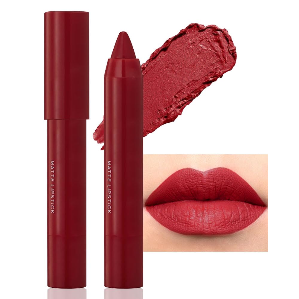 BINGBRUSH Crayon Matte Longwear Lipstick Pack Set,Moisture Smooth Color Stick Ultimate Lip Crayon for Makeup Collection - Waterproof Velvet Lipgloss (01#, 1 Count (Pack of 1))
