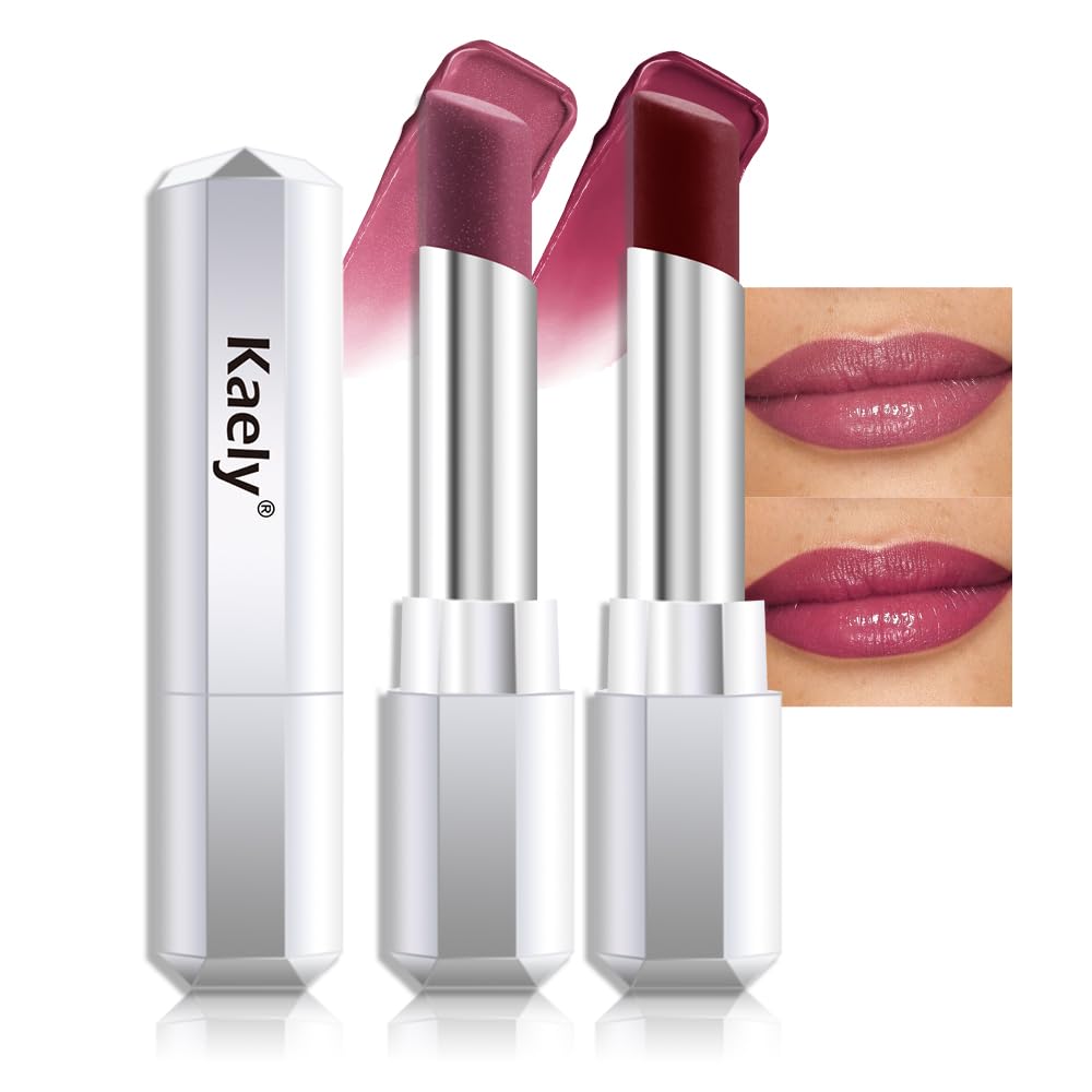 Kaely Mauve Honey Lipstick Tinted Lip Balm, Hydrating Shine Lipstick for Women Dry Lips, Moisturizing Nourishing Glossy Lip Gloss Stain Makeup, Sheer Lightweight, Vegan & Cruelty-Free