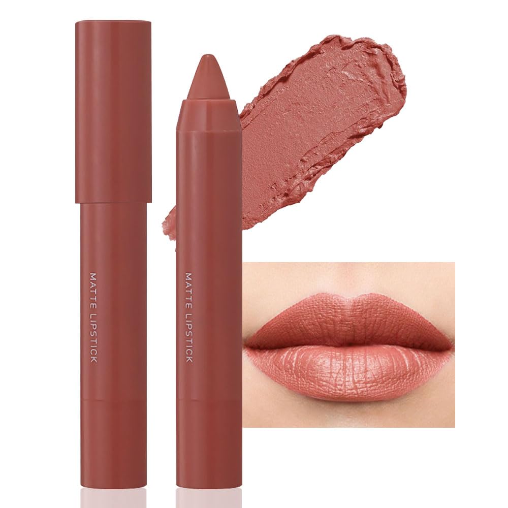 BINGBRUSH Crayon Matte Longwear Lipstick Pack Set,Moisture Smooth Color Stick Ultimate Lip Crayon for Makeup Collection - Waterproof Velvet Lipgloss (01#, 1 Count (Pack of 1))