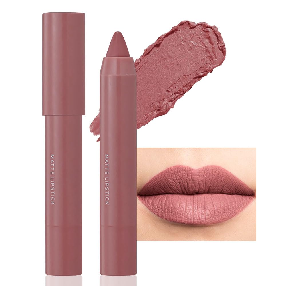 BINGBRUSH Crayon Matte Longwear Lipstick Pack Set,Moisture Smooth Color Stick Ultimate Lip Crayon for Makeup Collection - Waterproof Velvet Lipgloss (01#, 1 Count (Pack of 1))