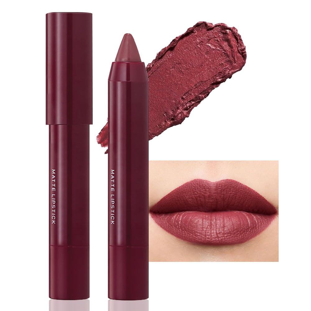 BINGBRUSH Crayon Matte Longwear Lipstick Pack Set,Moisture Smooth Color Stick Ultimate Lip Crayon for Makeup Collection - Waterproof Velvet Lipgloss (01#, 1 Count (Pack of 1))