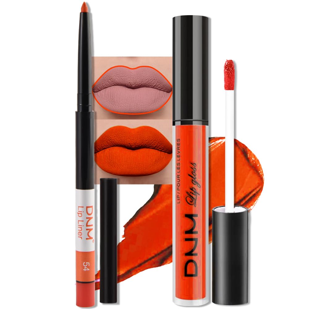 evpct DNM 3Pcs Dark Ruby Fire Red Matte Liquid Lipstick Lip Stain Lipgloss sets for Women 24 Hour Red Matte Lipstick Long Lasting Smudge Proof